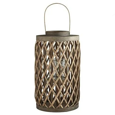 Grey Willow Cylinder Lantern Set - Extra Large