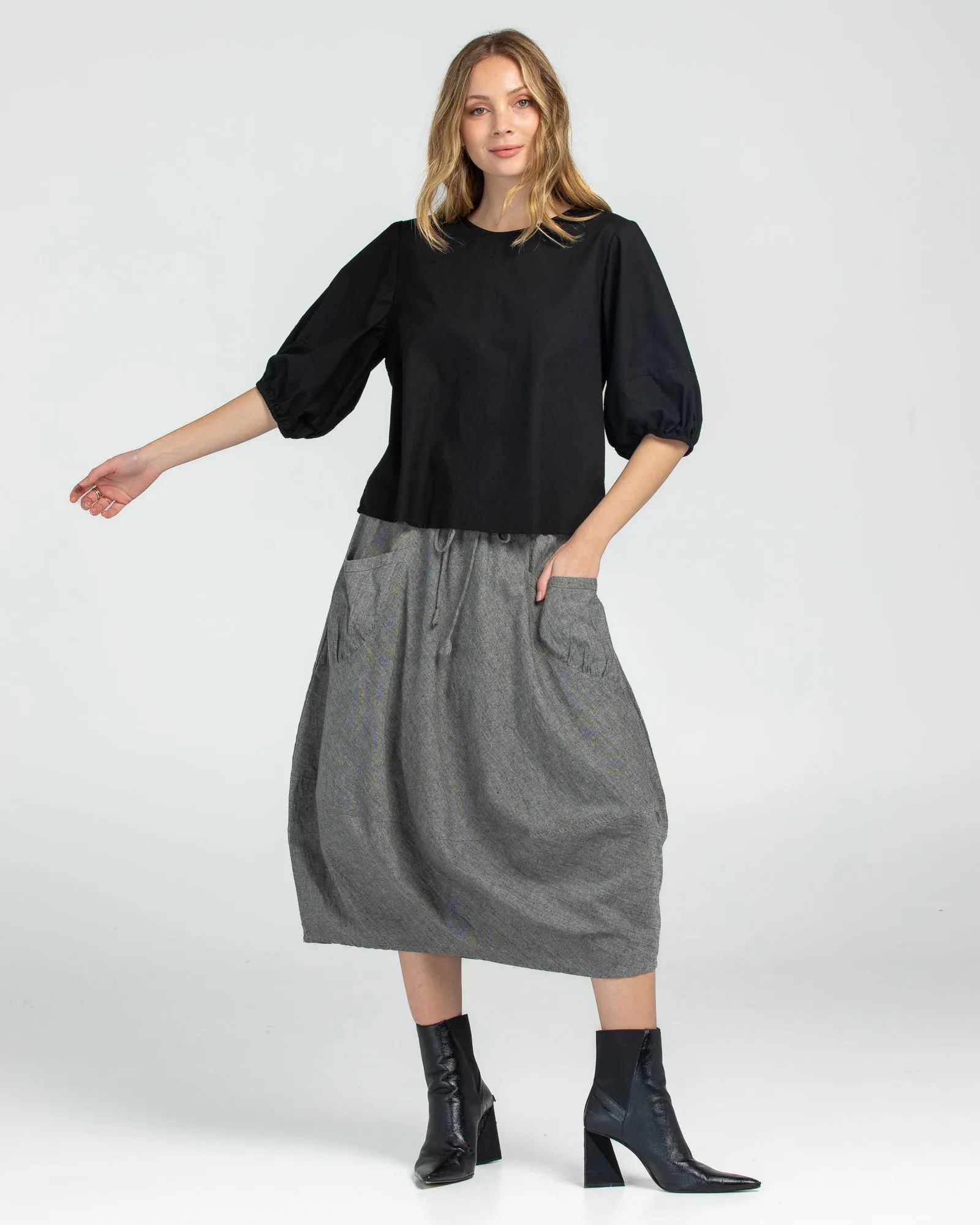 Guru Skirt - Winter Black Chambray