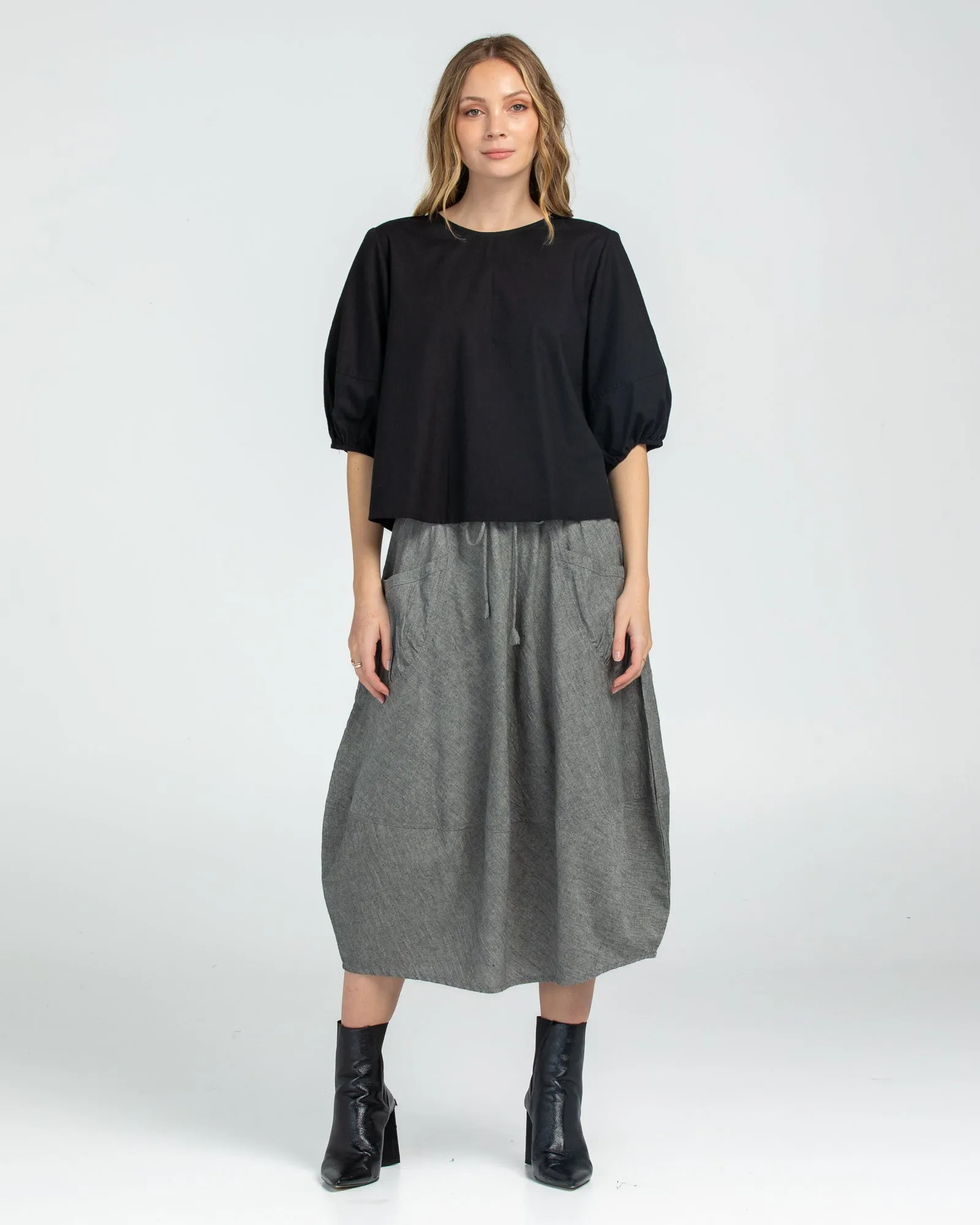 Guru Skirt - Winter Black Chambray