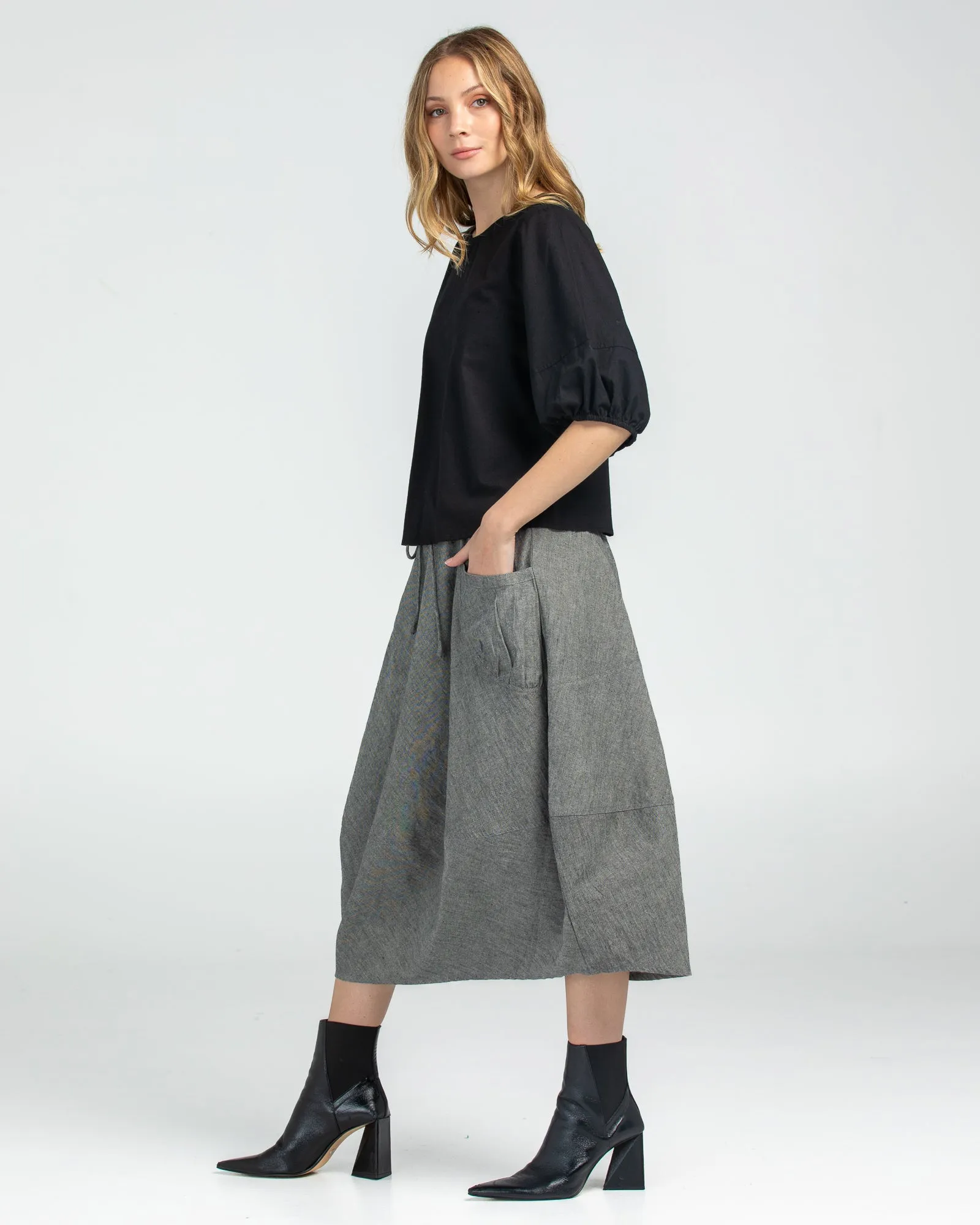 Guru Skirt - Winter Black Chambray