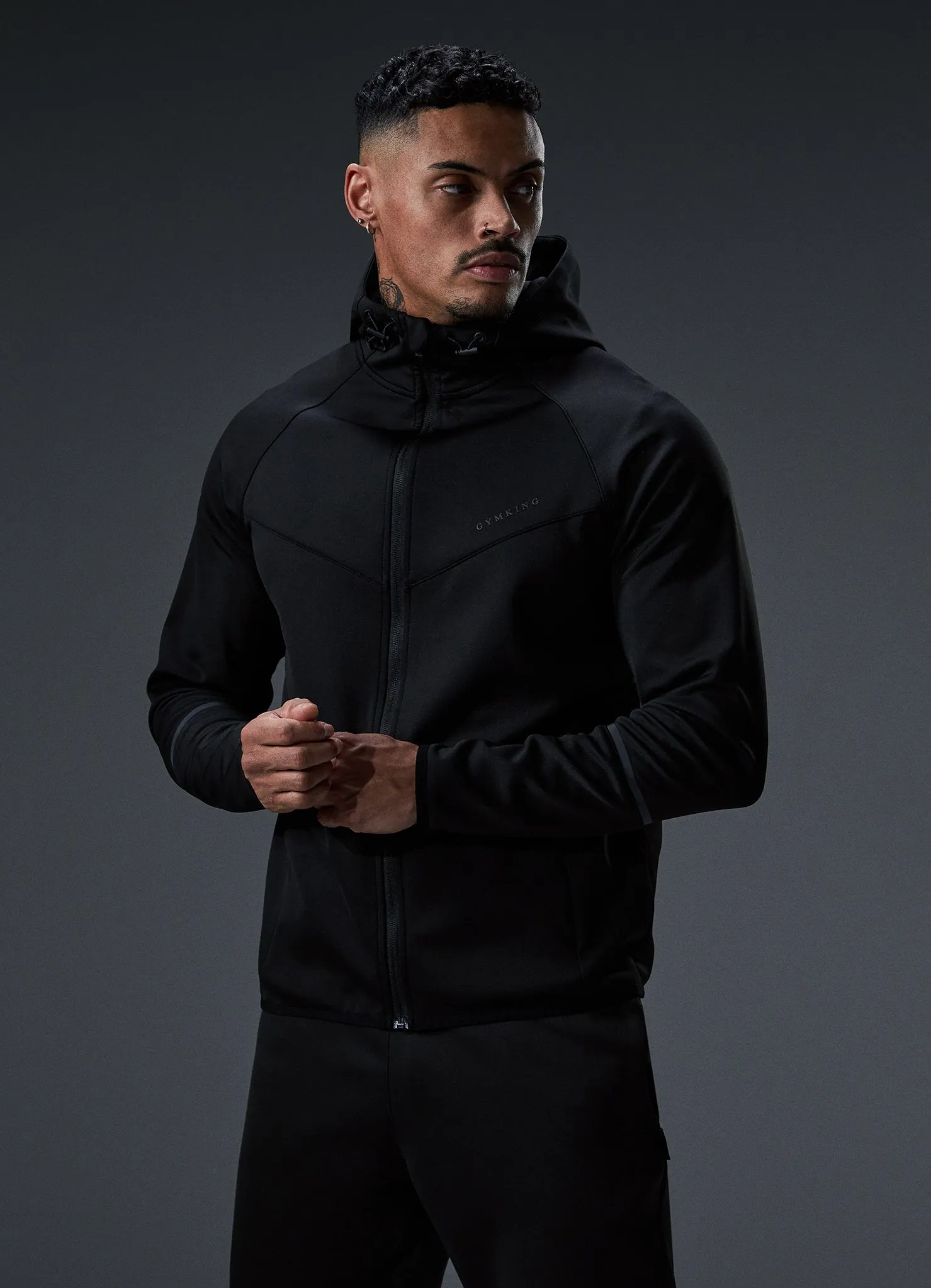 Gym King Alpha Poly Tracksuit - Black