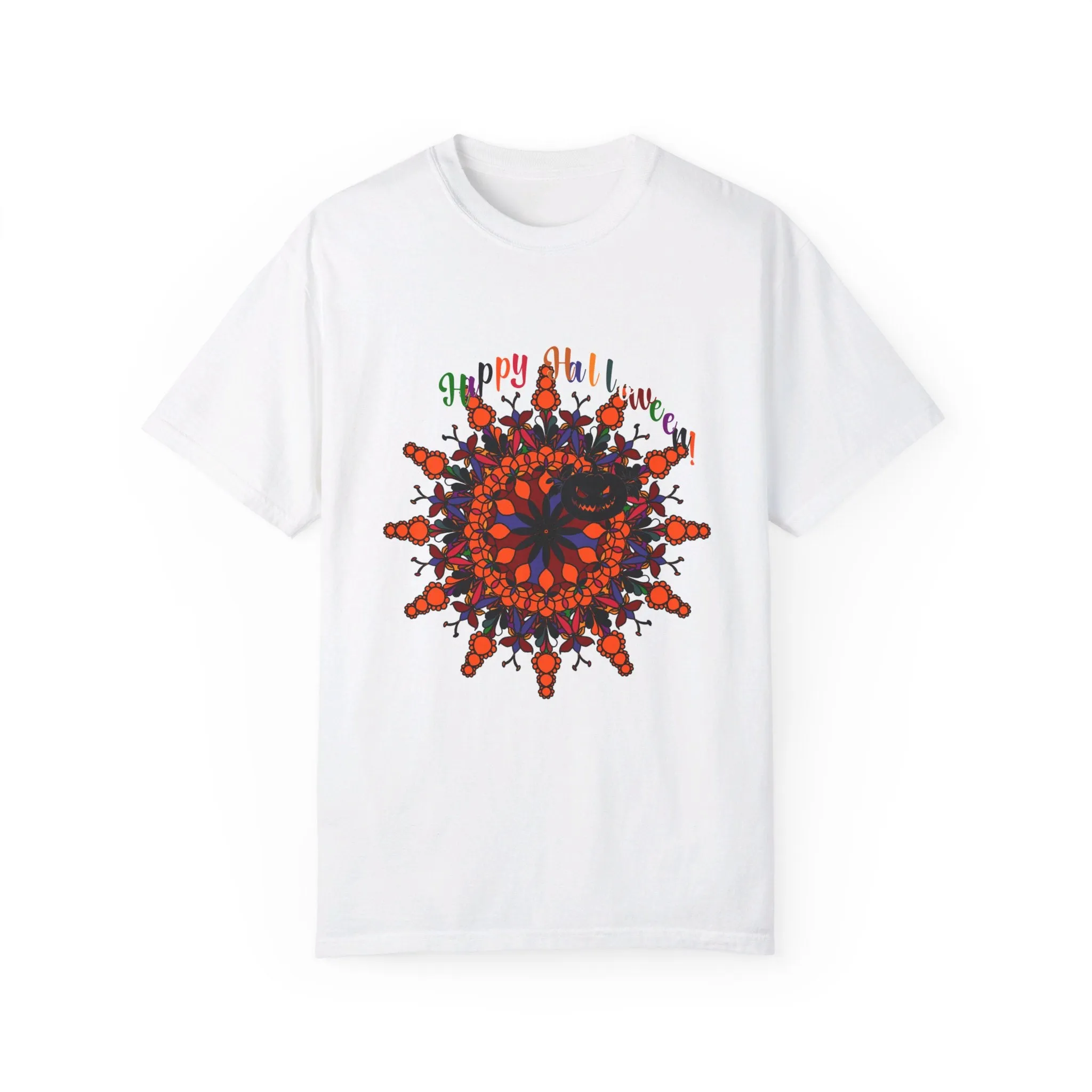 Handmade Pumpkin Mandala Tee - Unisex Mandala Design