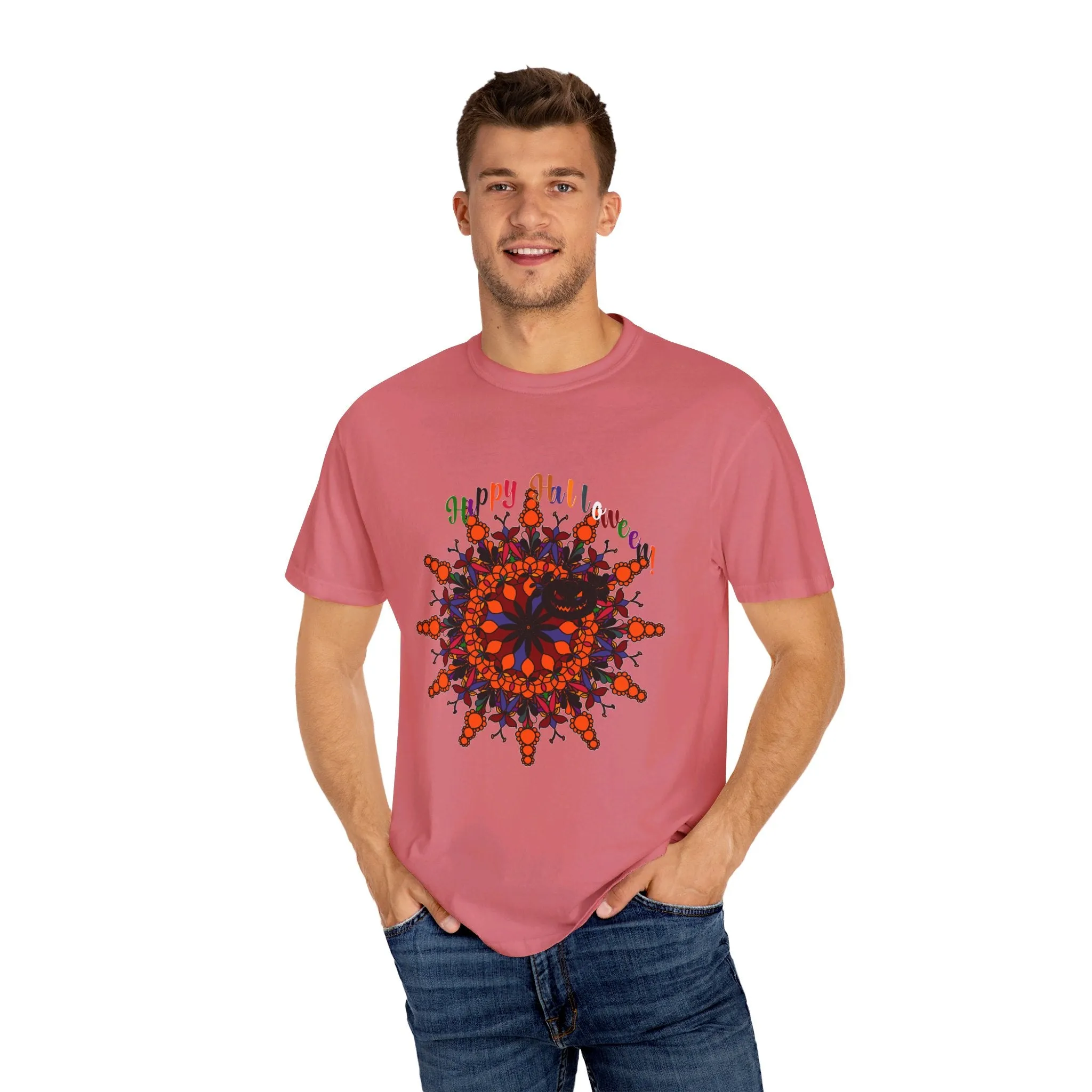 Handmade Pumpkin Mandala Tee - Unisex Mandala Design