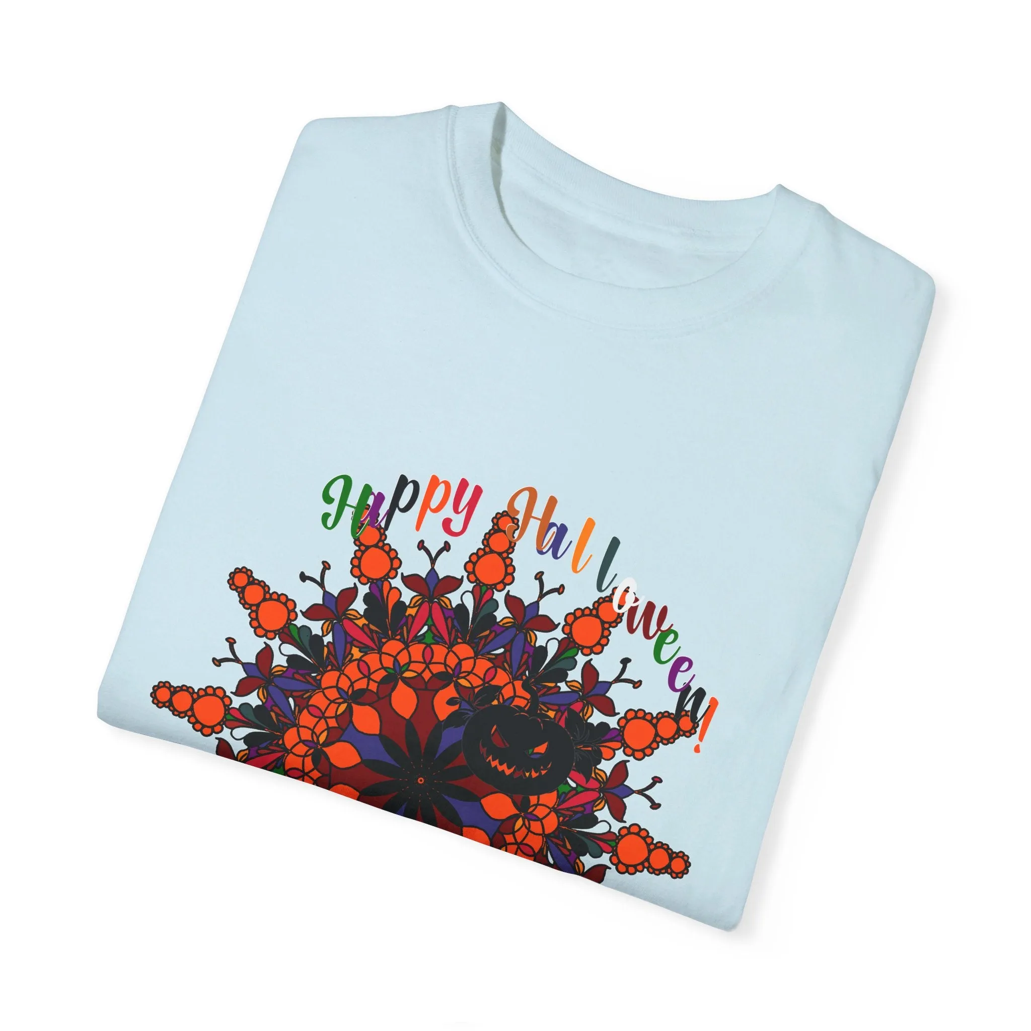 Handmade Pumpkin Mandala Tee - Unisex Mandala Design