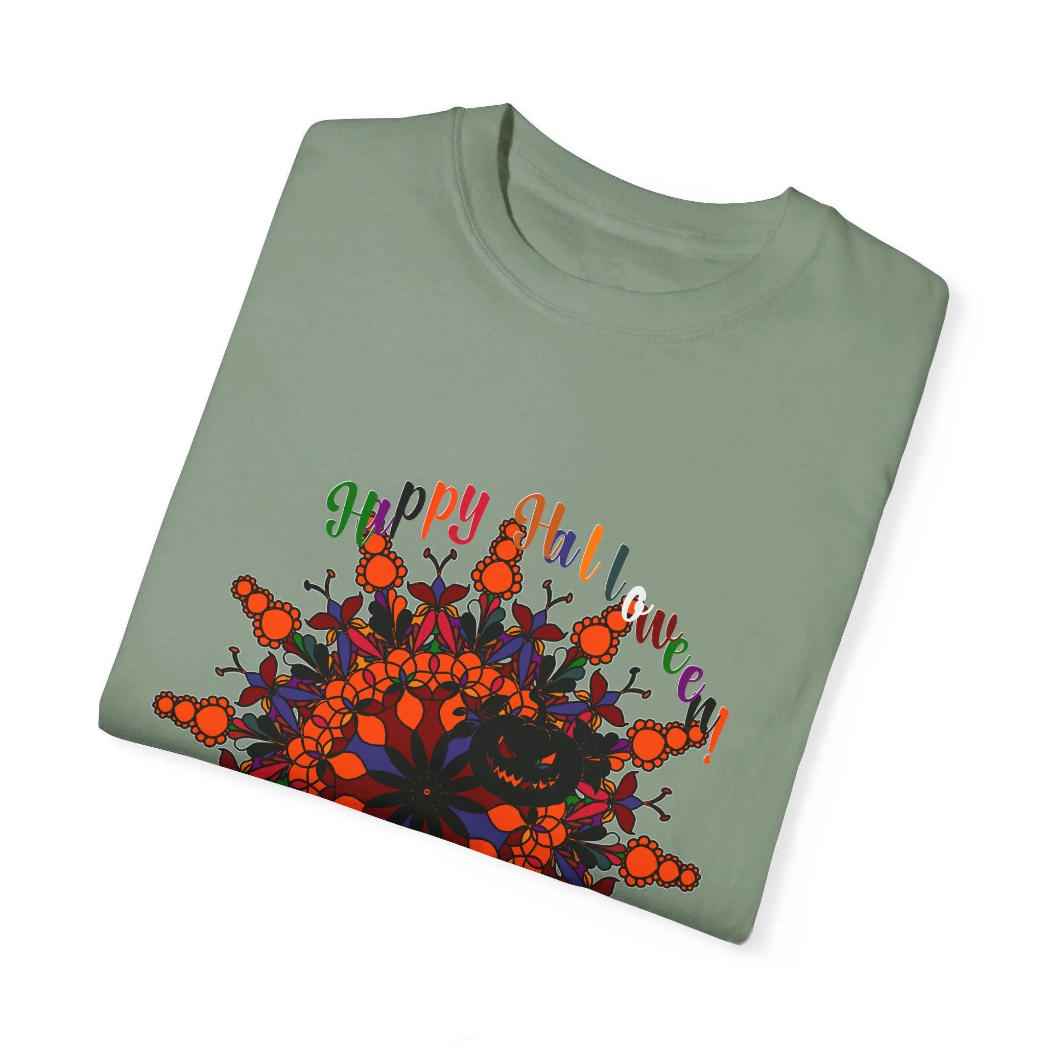 Handmade Pumpkin Mandala Tee - Unisex Mandala Design