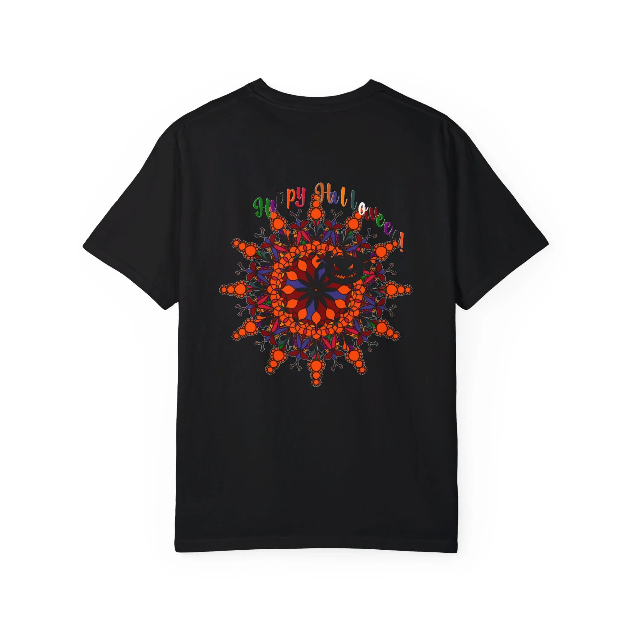 Handmade Pumpkin Mandala Tee - Unisex Mandala Design