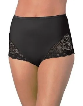 Hanes Panties Brief Lace Panel Style HW54 In Beige, Black and White.