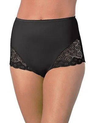 Hanes Panties Brief Lace Panel Style HW54 In Beige, Black and White.