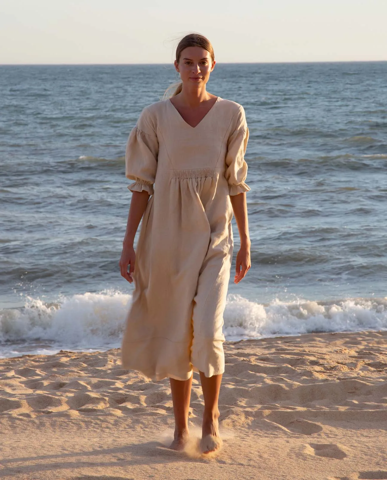 Harper-May Linen Dress In Latte