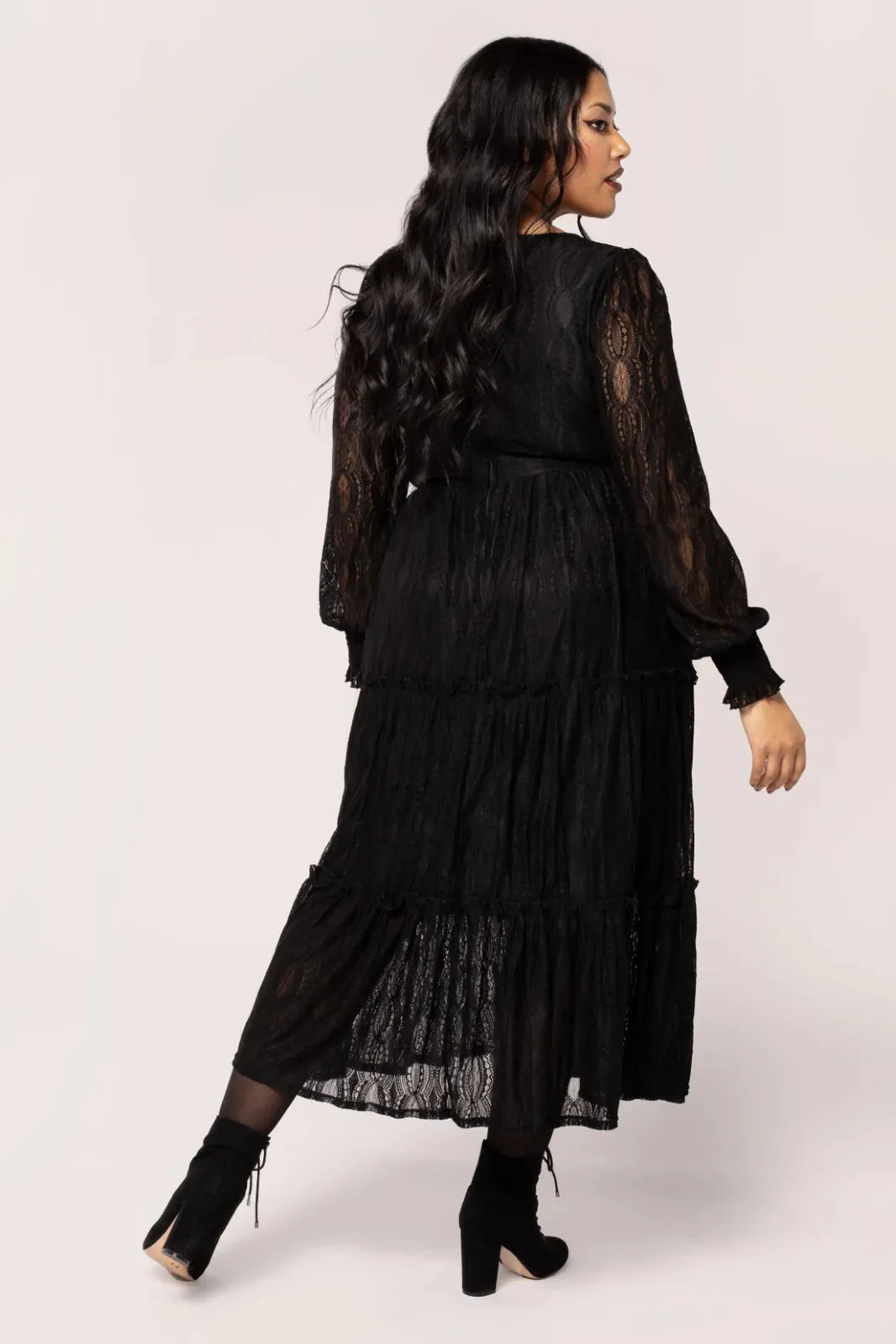 Hell Bunny Rhea Maxi Dress Floaty Black Lace