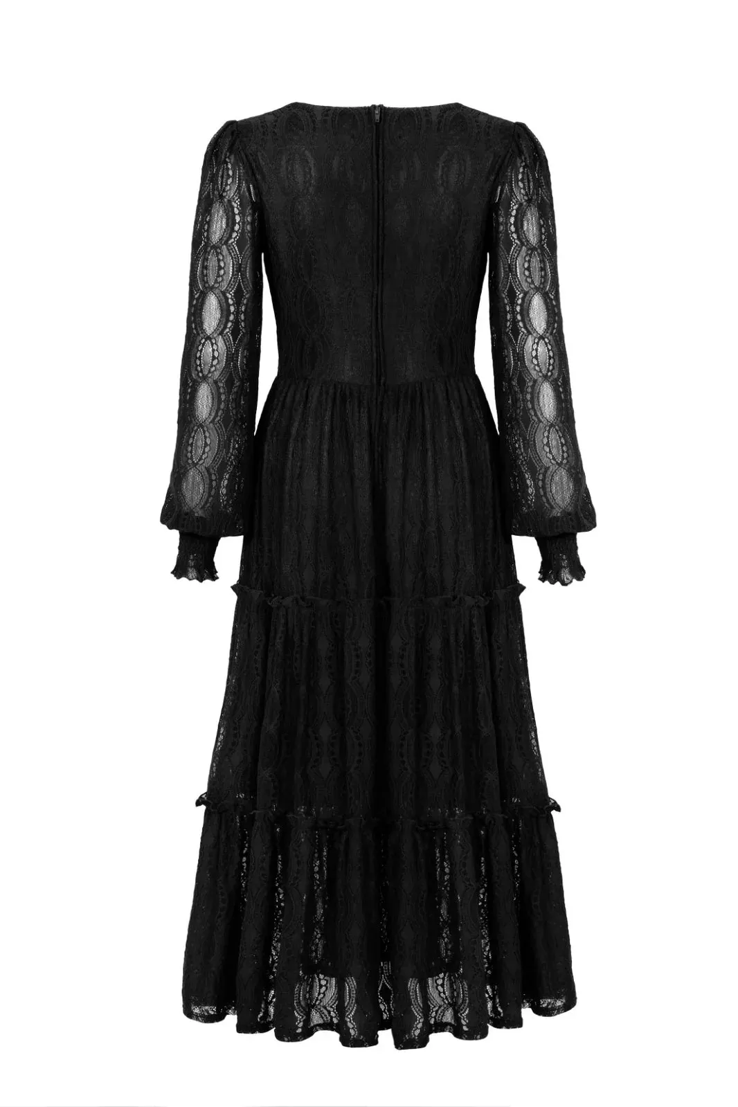 Hell Bunny Rhea Maxi Dress Floaty Black Lace