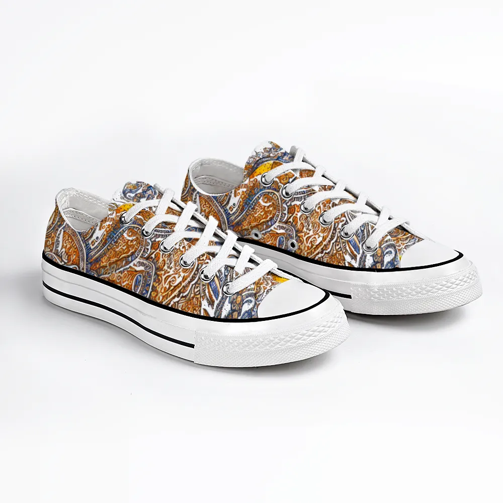 Henna Tattoo Pattern Collection - Unisex Low Top Canvas Shoes