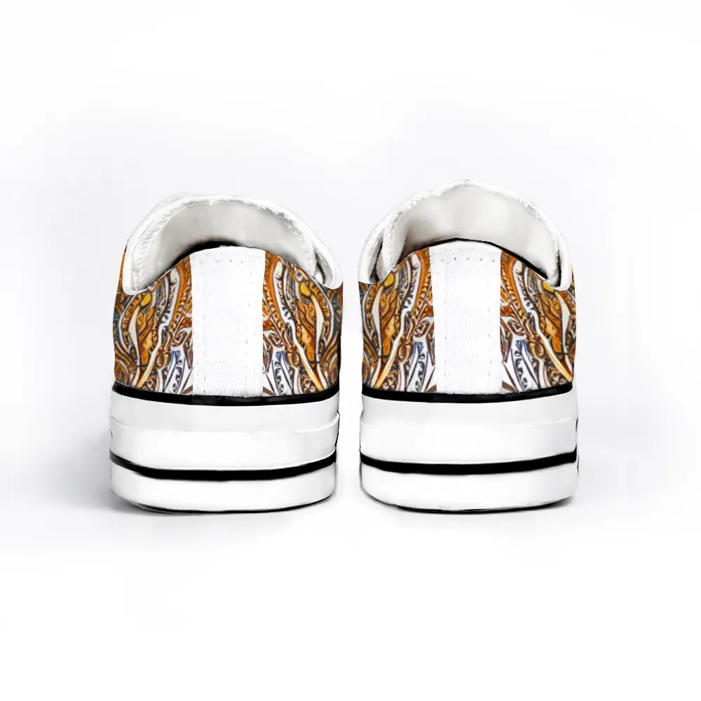 Henna Tattoo Pattern Collection - Unisex Low Top Canvas Shoes