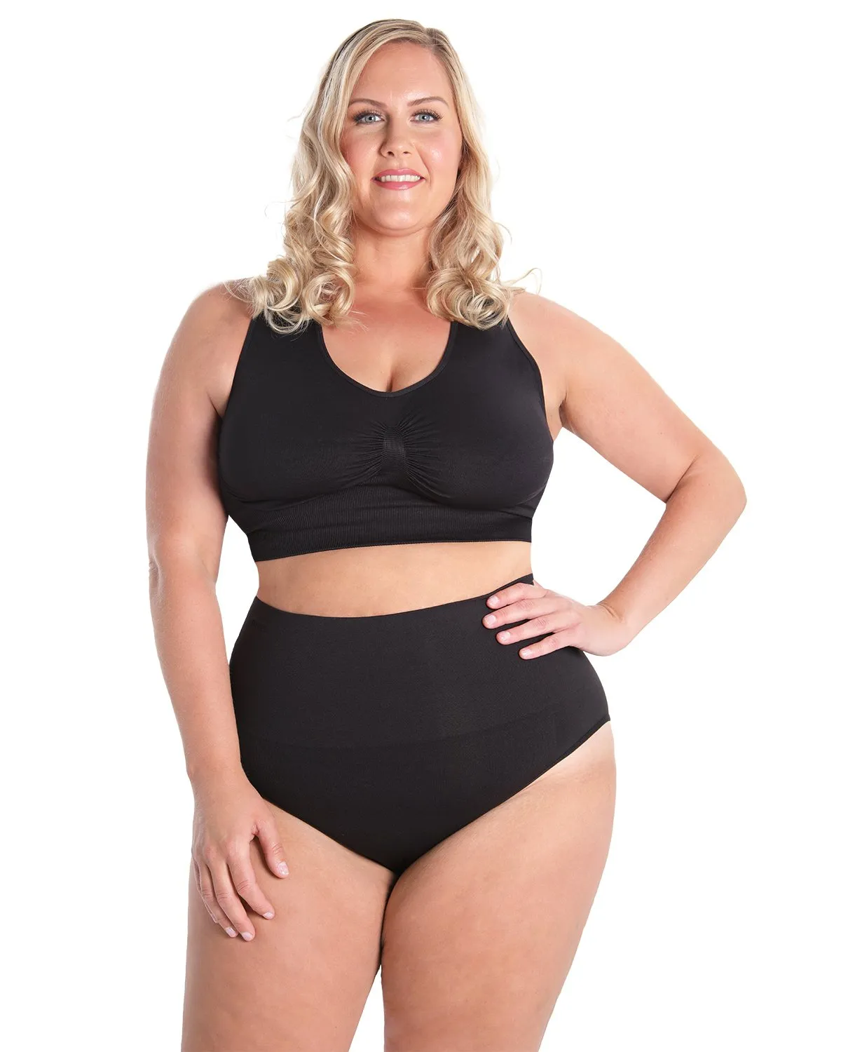 High-Waisted Moderate Coverage Seamless Shaper Brief