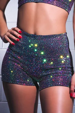 Ice Queen Compression Short with Opalescent Crystal Couture - Special Order