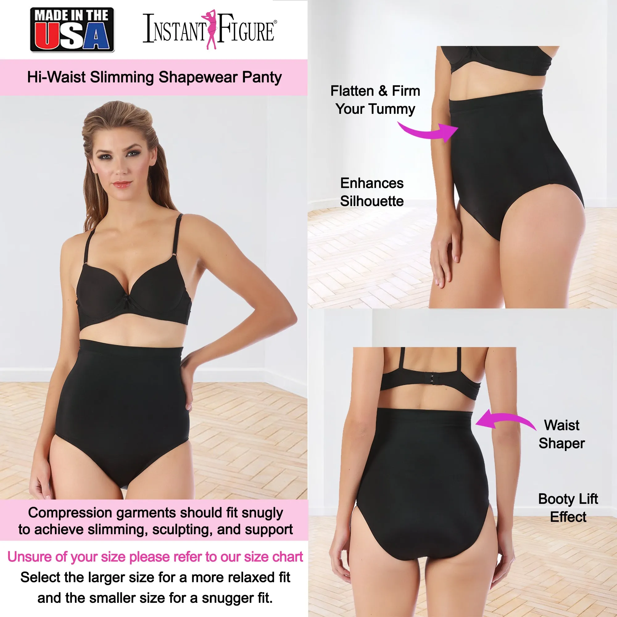 InstantFigure Shapewear Plus Size Hi-waist Slimming Panty WPY019C