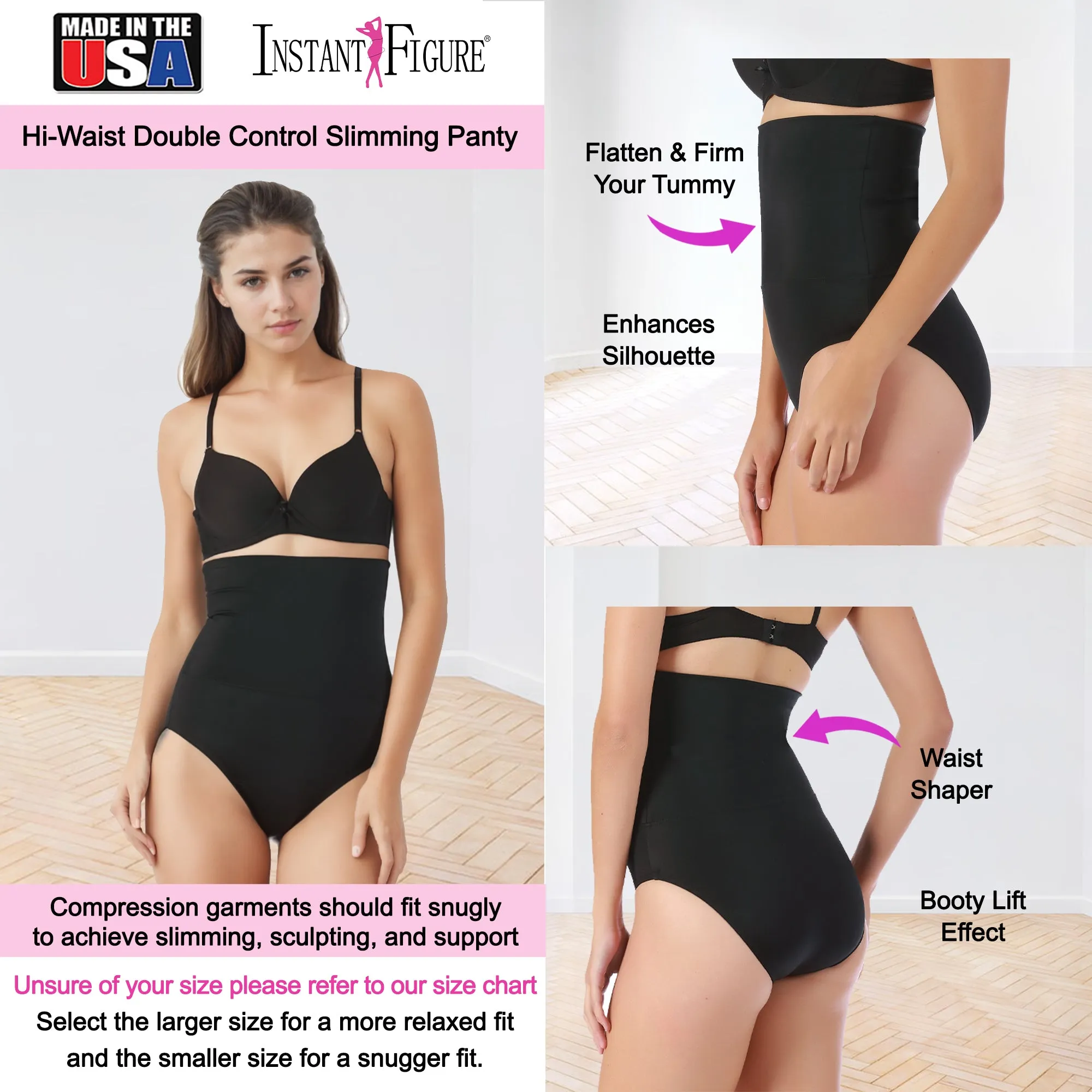 InstantFigure Shapewear PlusSize Double Control Slimming Panty WPY020C