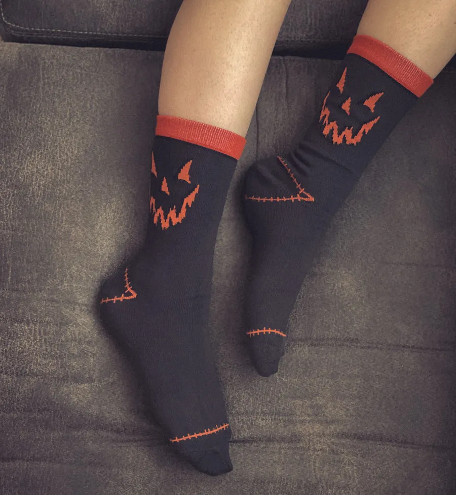 Jack-O-Lantern Pumpkin Socks