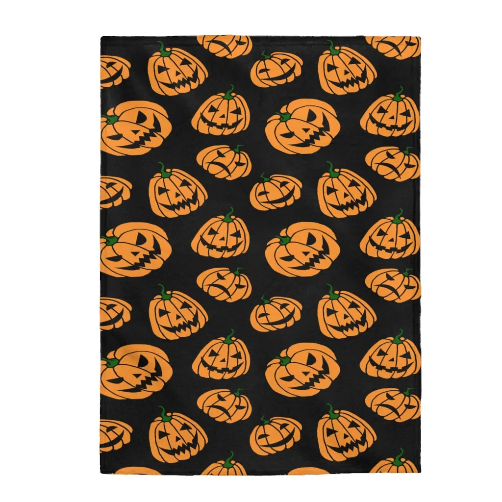 Jack-o-Lantern Velveteen Plush Blanket