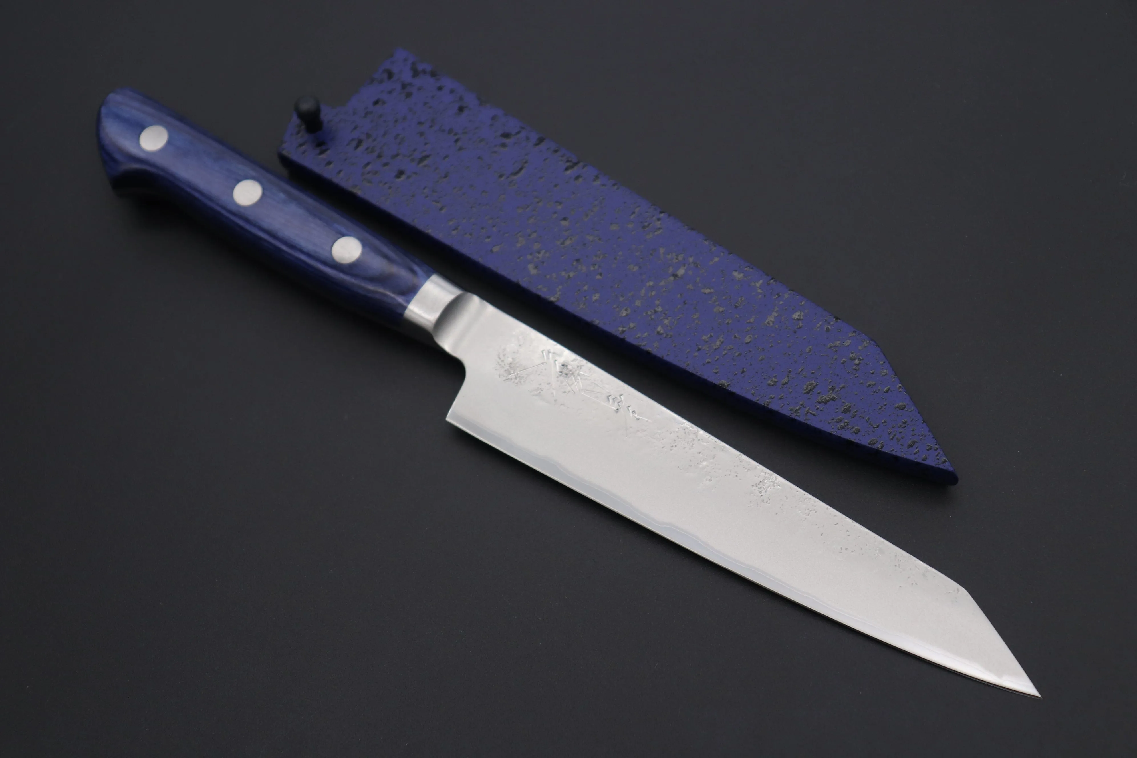 JCK Natures 青雲 Blue Clouds Series BCB-1 Blue Steel No.2 Nashiji Kiritsuke (Bunka) Petty 140mm (5.5 inch)