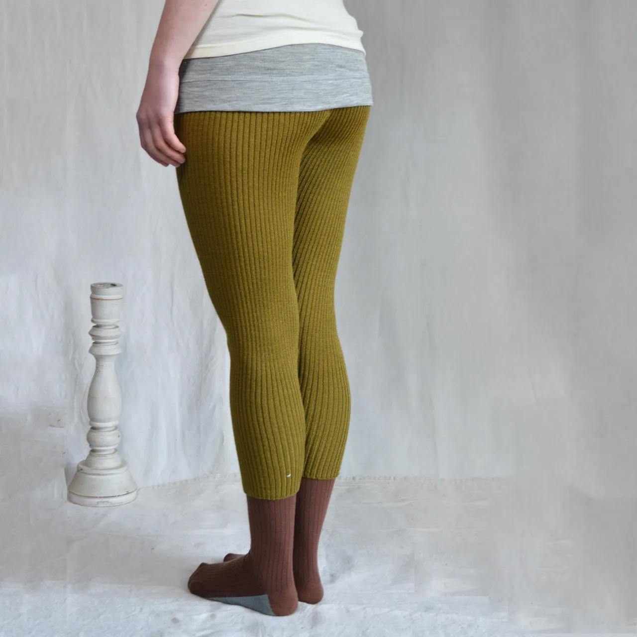 Lightweight Knitted Merino Rib Leggings (Kids 9-12y  / Women 8-12)