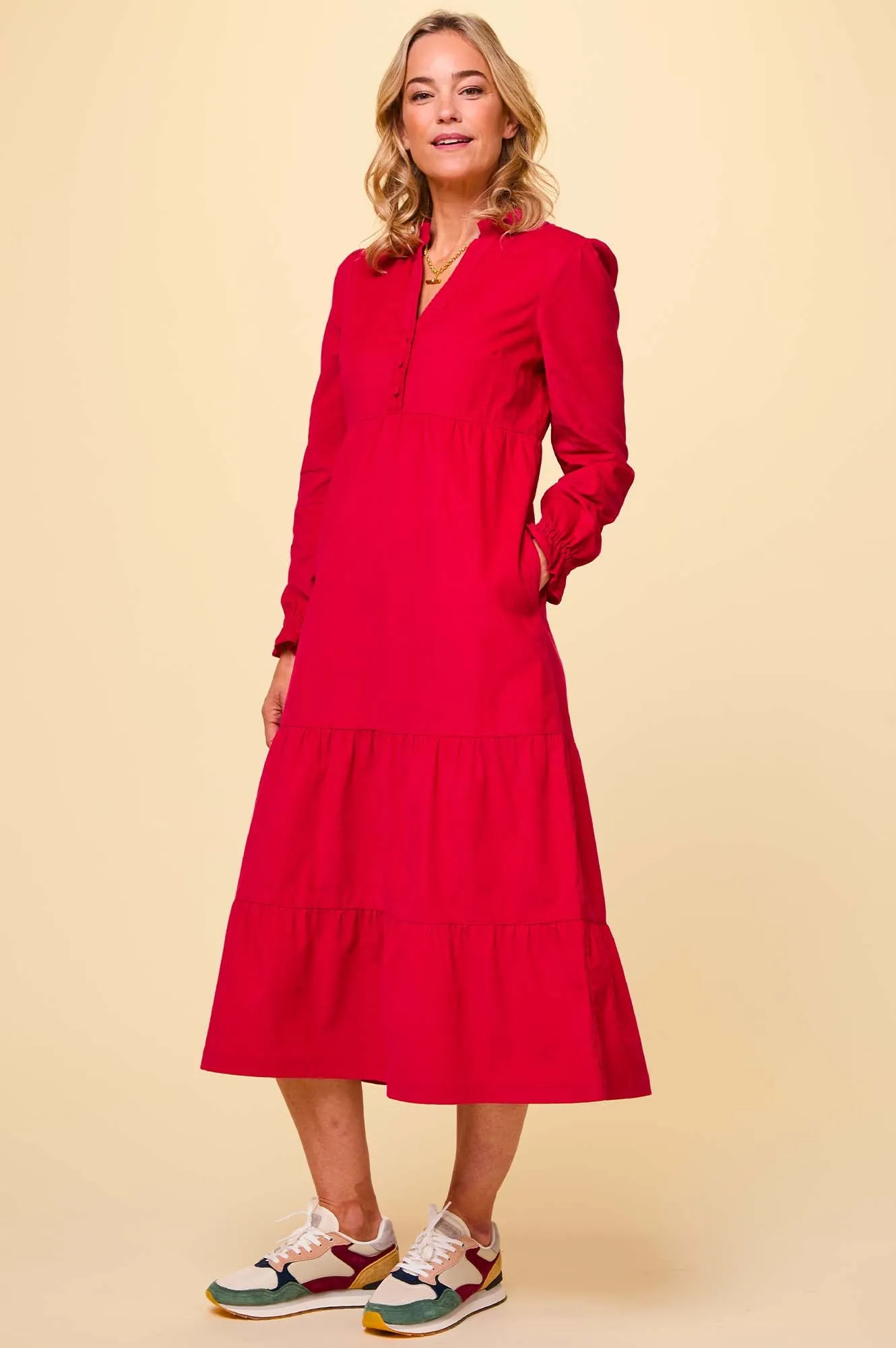 Liv Corduroy Dress | Red