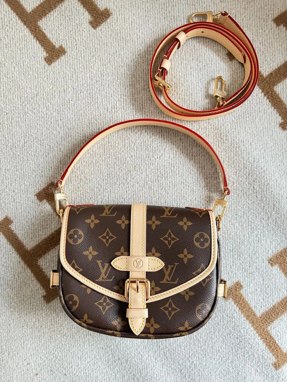 Louis Vuitton Saumur Handbag Monogram BB (Brown)