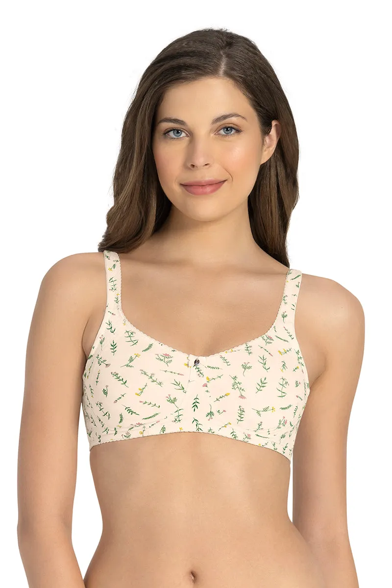 Magic Shaper Non Padded Non Wired Support Bra - Pearled Ivory Print