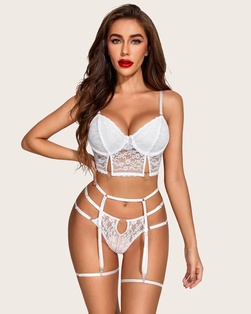 Matching 4 Piece Push Up Lingerie Set