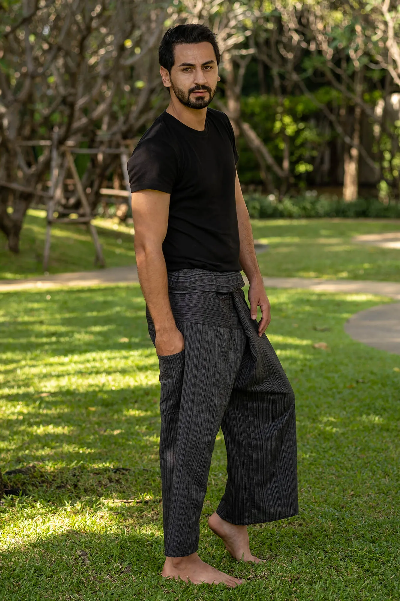 Men's Dark Gray Fisherman Pants