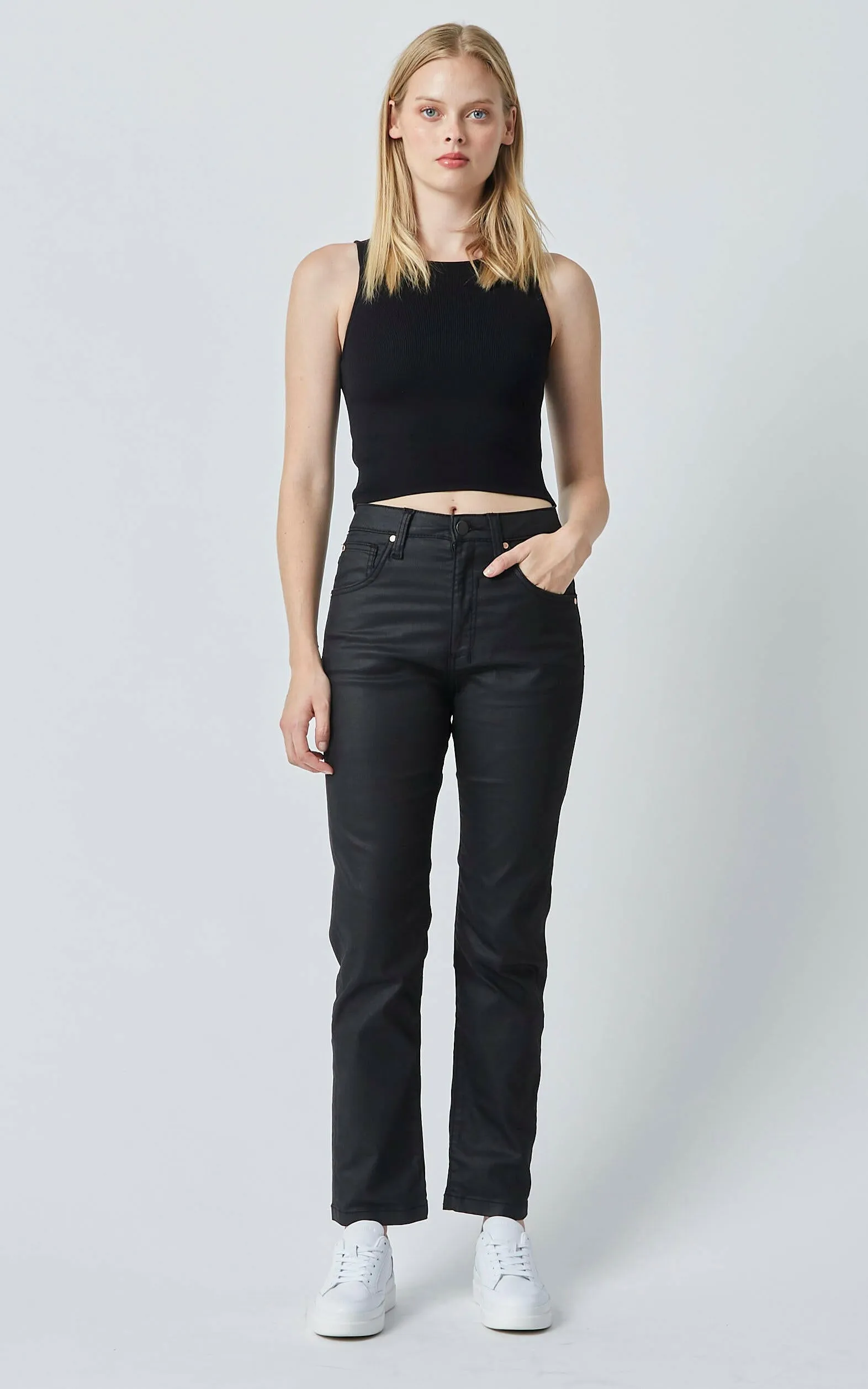 Mika Coated Denim Straight Leg Jeans