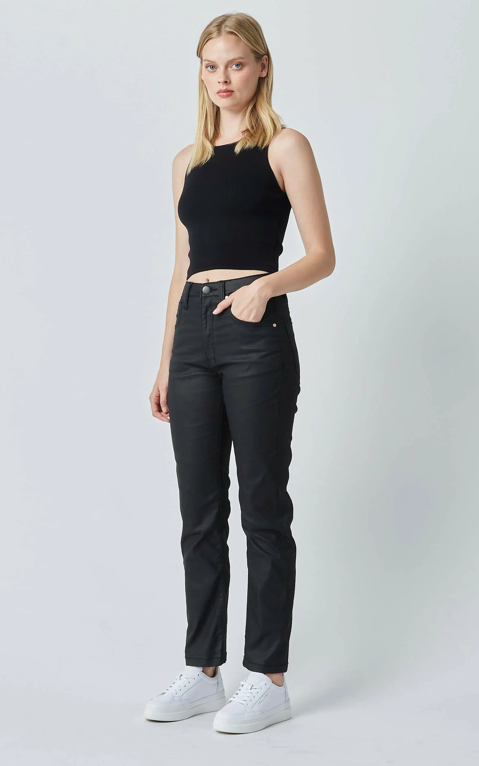 Mika Coated Denim Straight Leg Jeans