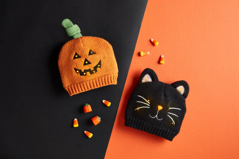 Mudpie Halloween Black Cat Light-Up Hat