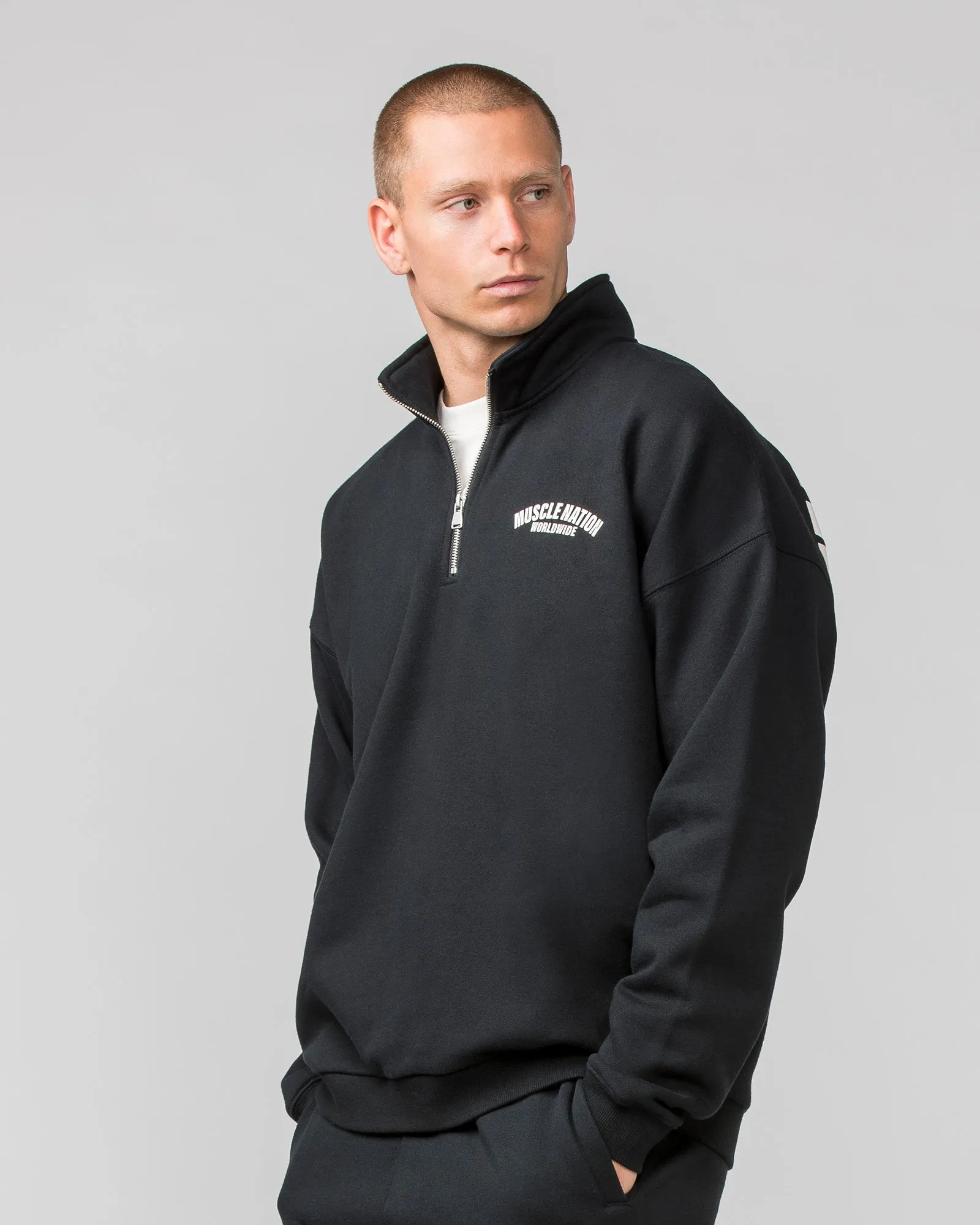 Muscle Nation | Classic Quarter Zip - Black