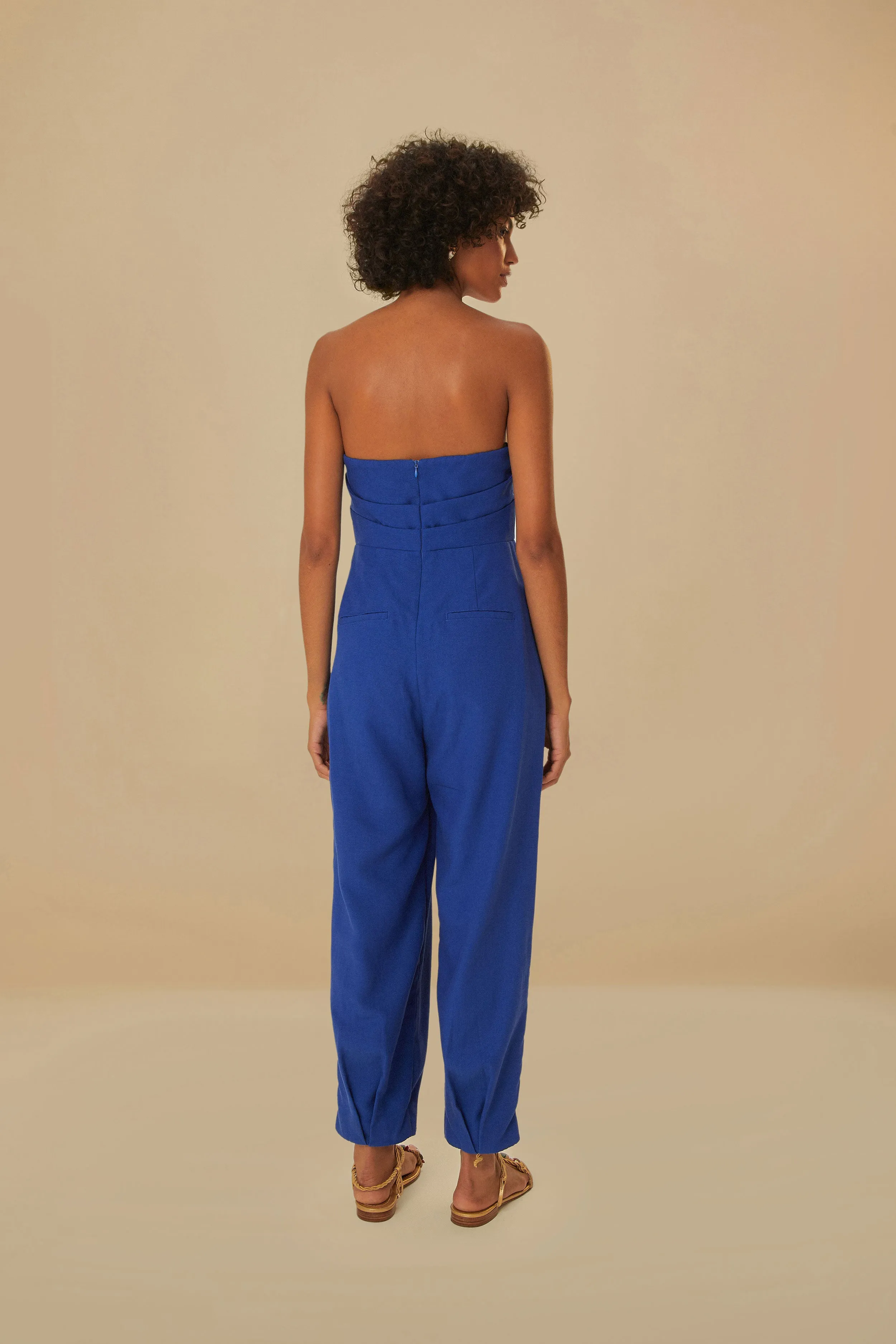 Navy Blue Sleeveless Jumpsuit