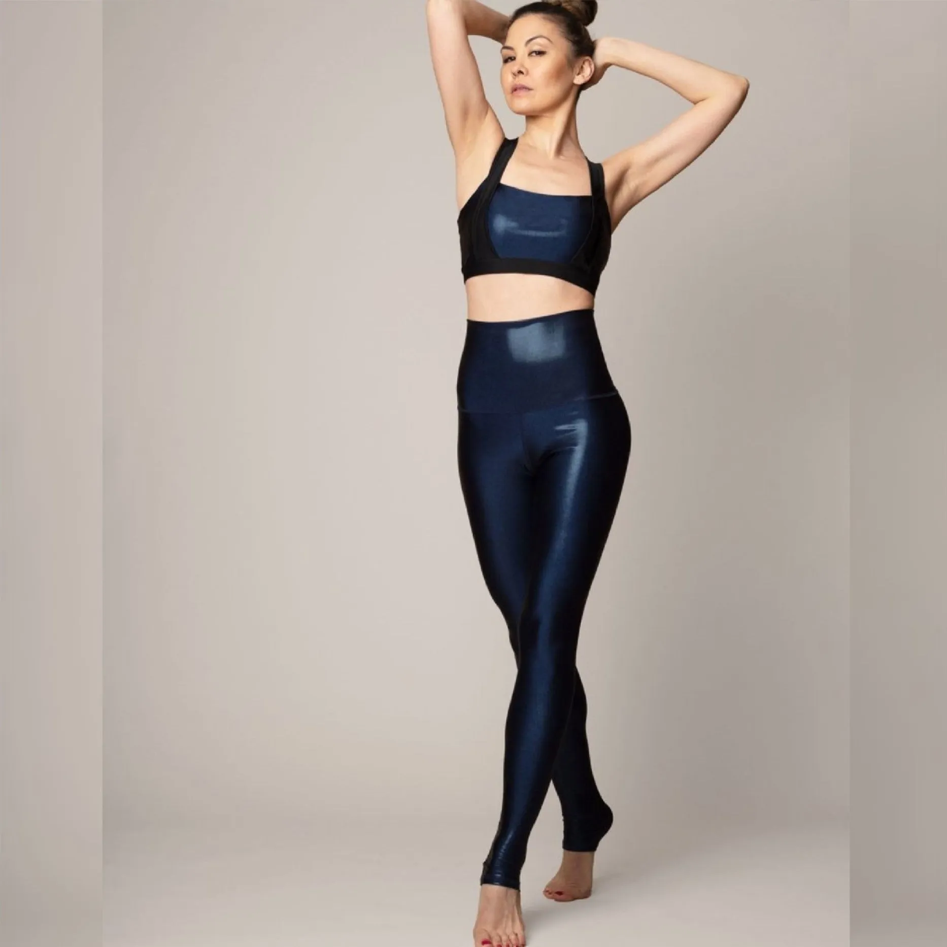 Navy Shimmer Long Legging