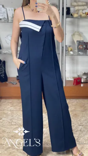 Navy Sleeveless Jumpsuit