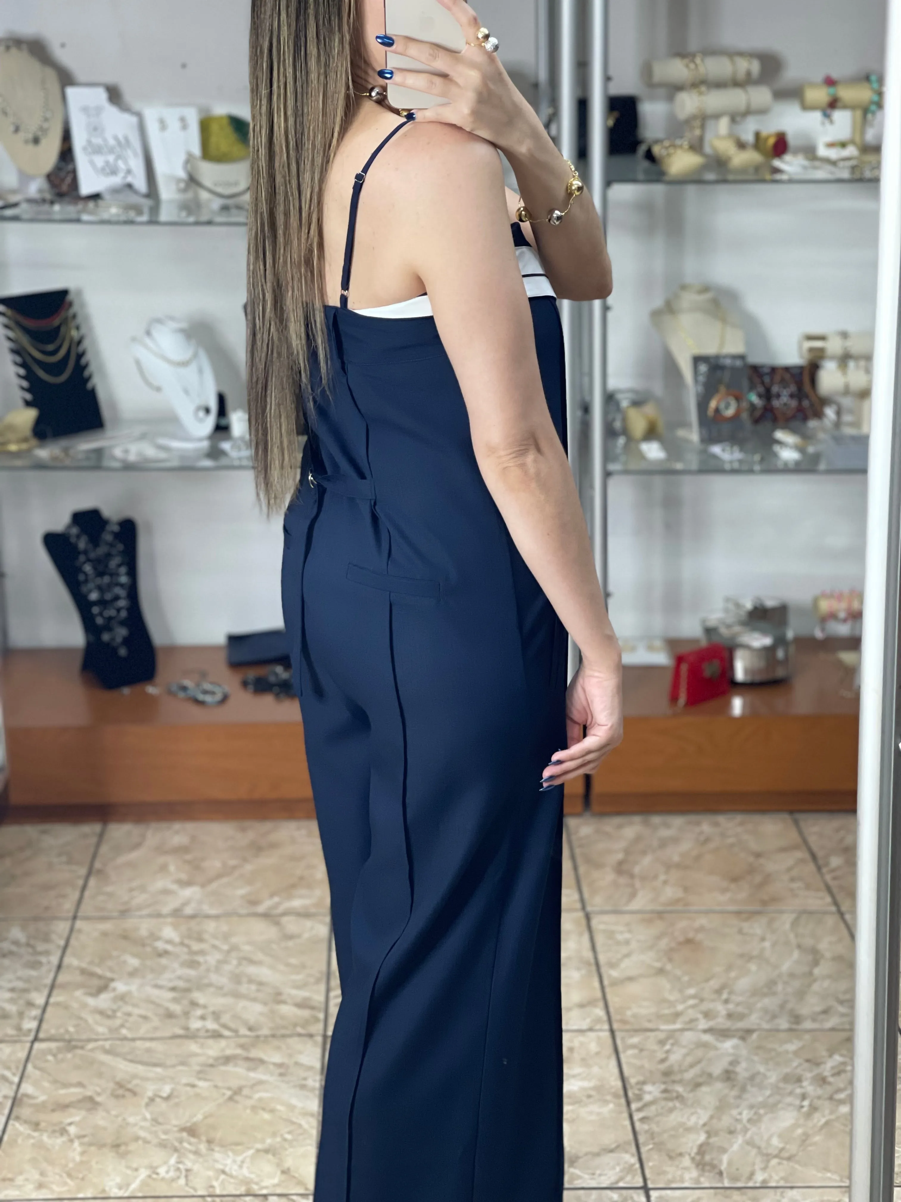 Navy Sleeveless Jumpsuit