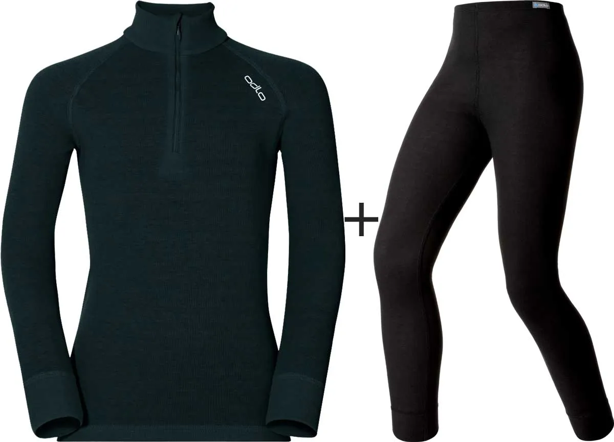 ODLO Youth Active Warm Eco Half Zip Base Layer COMBO