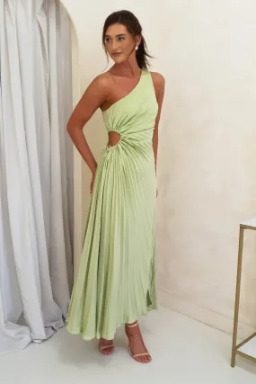 Olsen Pleated Maxi Dress | Light Green