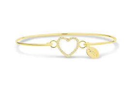 Pave' Icon Bracelet Open Heart