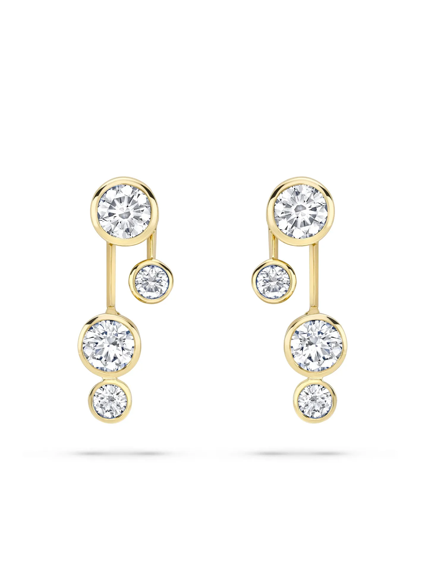 Raindance Detachable Double Drop Yellow Gold Earrings