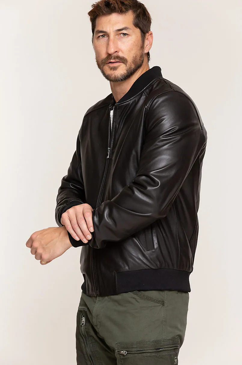 Rocco Lambskin Leather Baseball Jacket