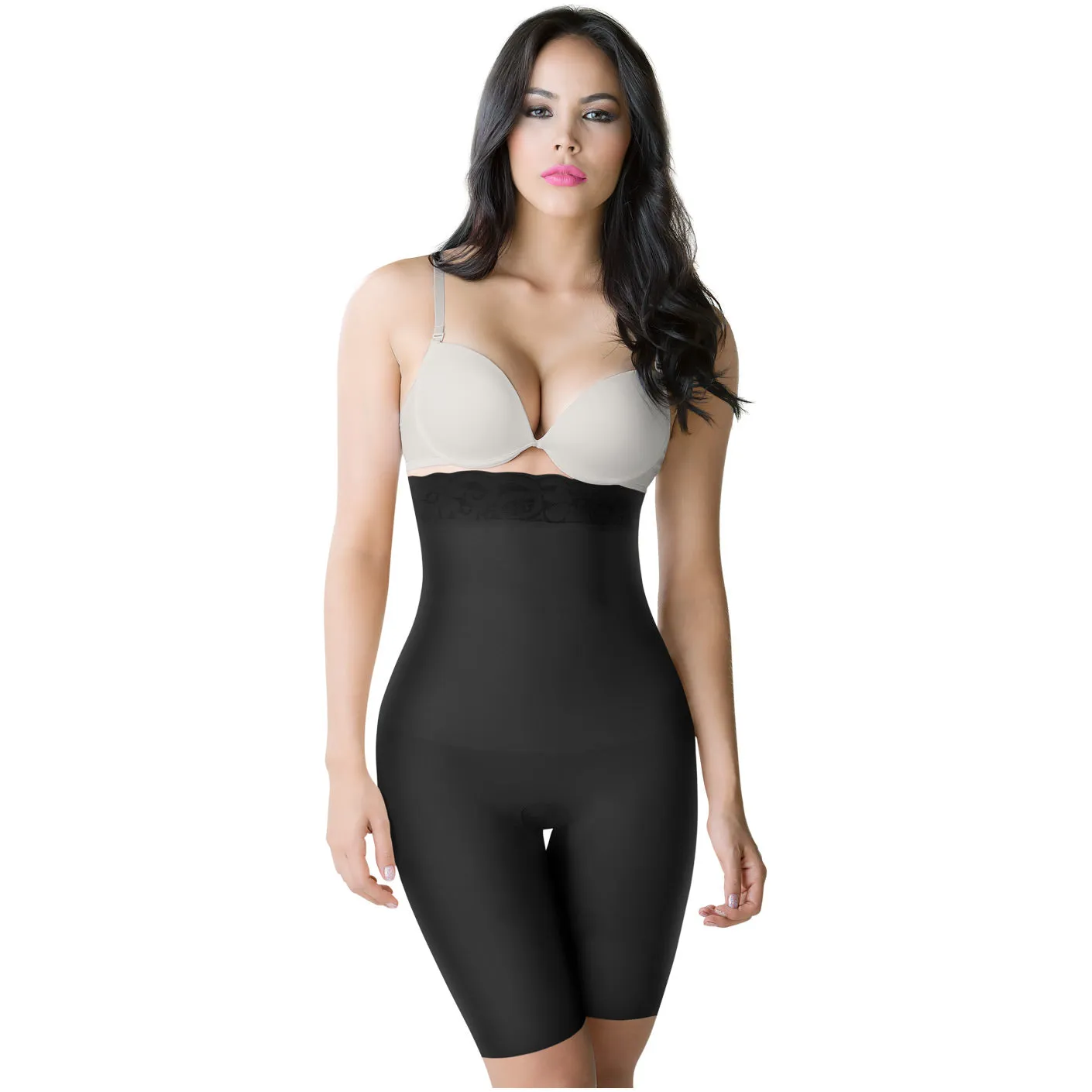 Romanza 2051 High Waisted Shapewear Shorts Knee Length Body Shaper for Women