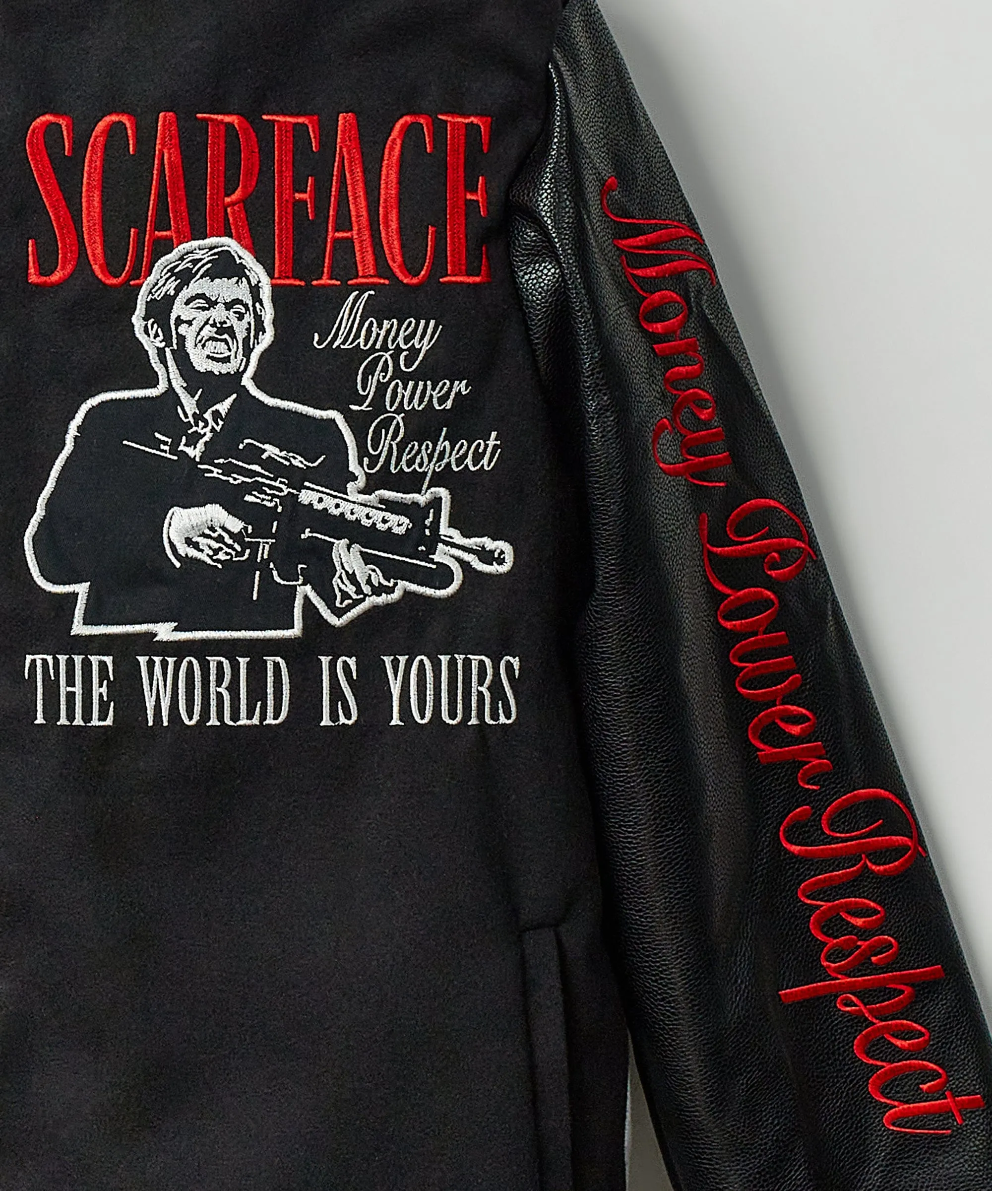 Scarface™ X Reason Collab Patched Wool Varsity Jacket - Black