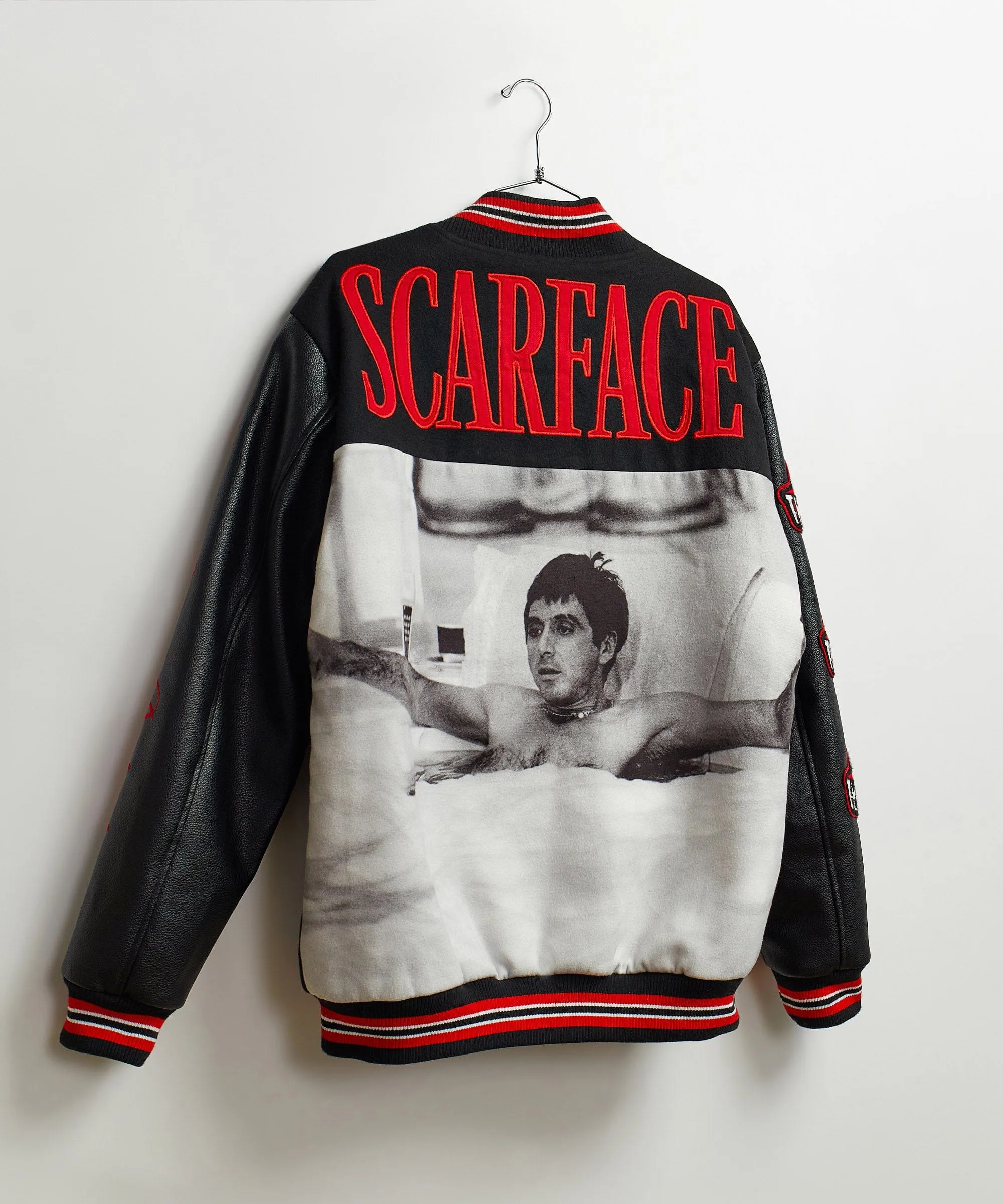 Scarface™ X Reason Collab Patched Wool Varsity Jacket - Black