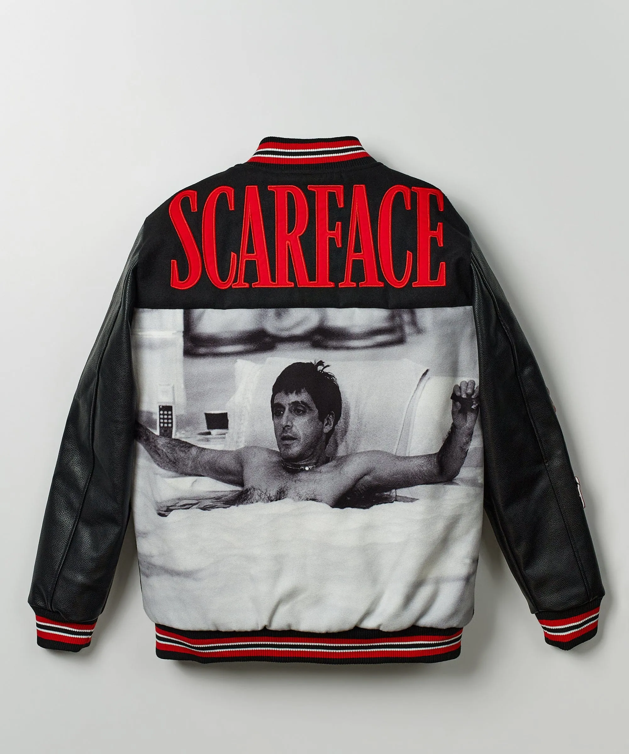 Scarface™ X Reason Collab Patched Wool Varsity Jacket - Black