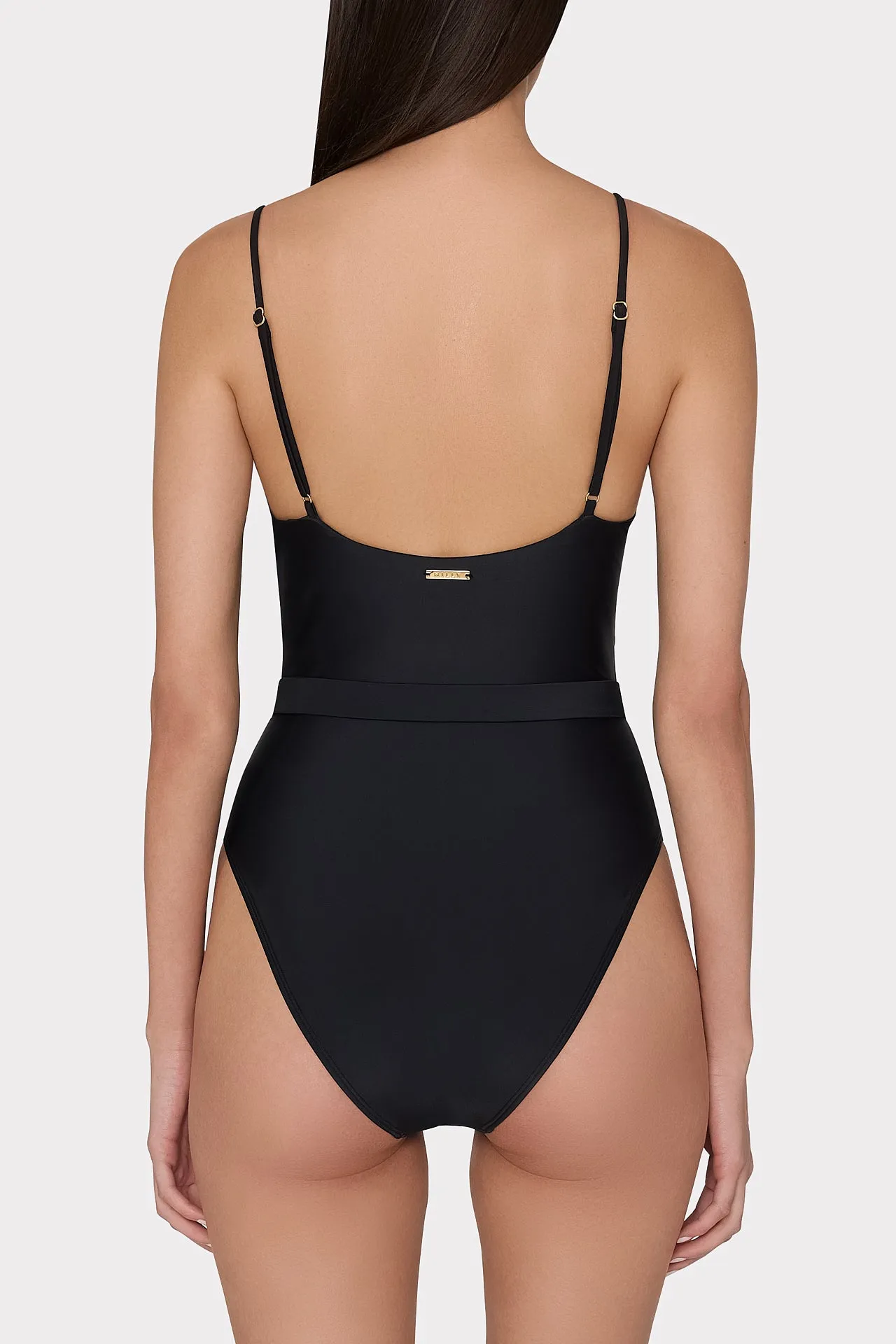 Solid Belted One Piece