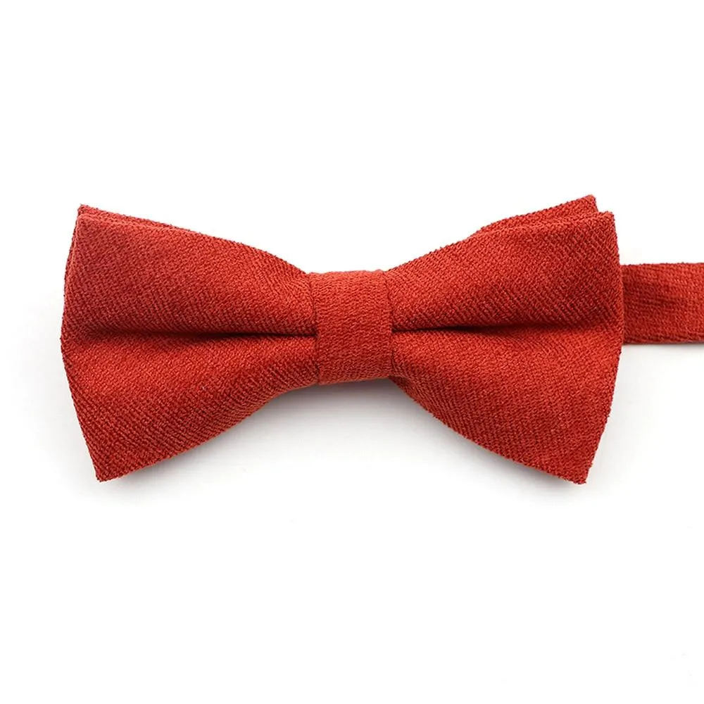 Solid Soft Cotton Bow Tie Pre-Tied