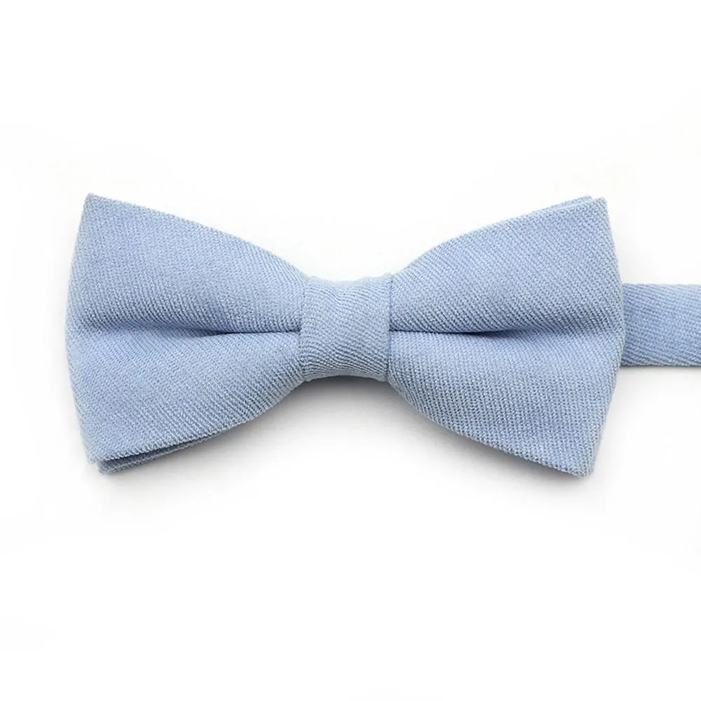 Solid Soft Cotton Bow Tie Pre-Tied